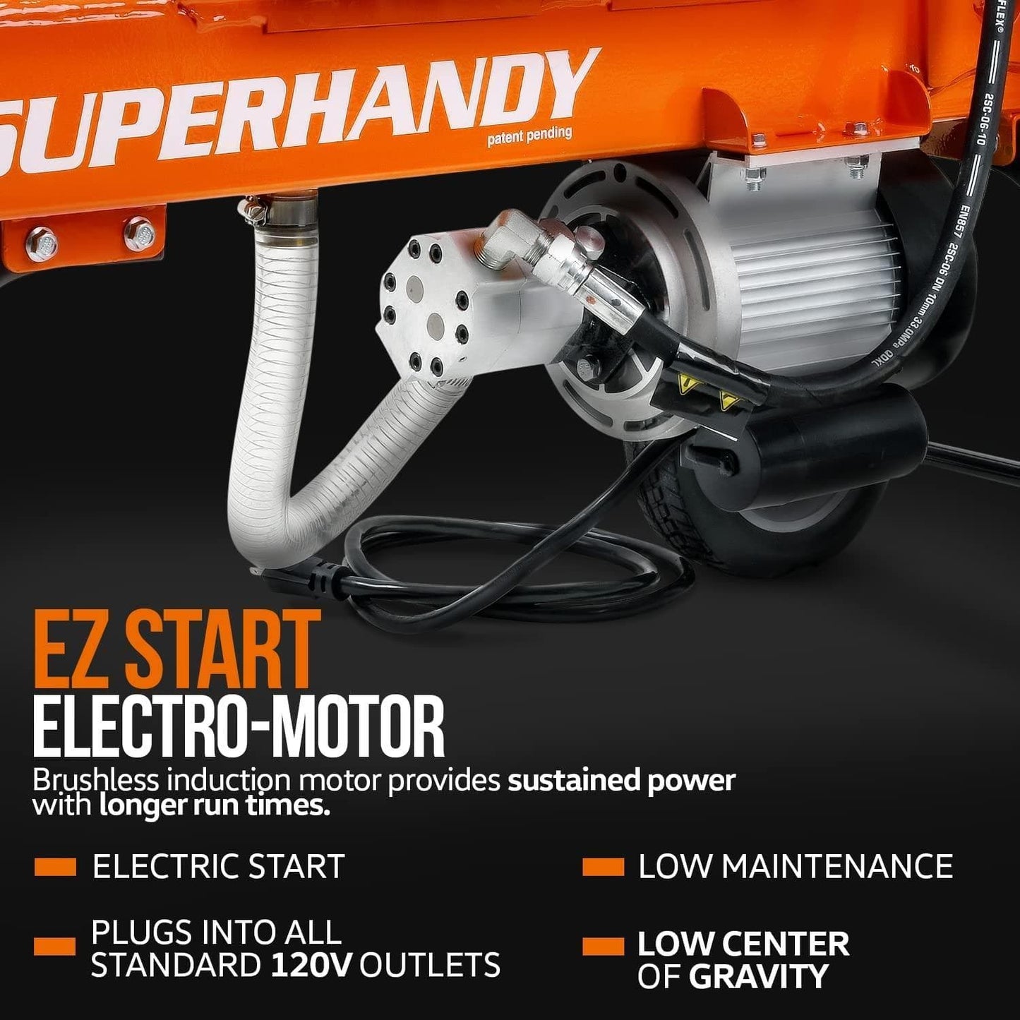 SuperHandy Portable Electric Log Splitter - 120V Corded, 14-Ton Hydraulic System, Max 14" Log Diameter Log Splitter