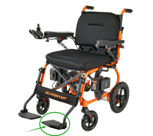 GUT166-The left footrest when sitting in the wheelchair