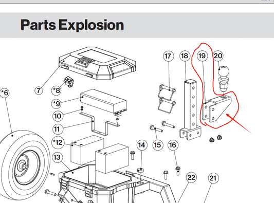 GUO137-#19 Hitch ball installation assembly