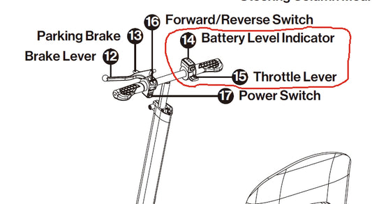 GUO133-#14&15 Battery Level Indicator throttle Lever switch