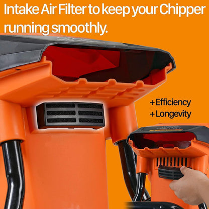 SuperHandy Light Duty Electric Wood Chipper - For Small Branches, Leaves, and Debris (Orange) Wood Chipper