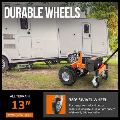 SuperHandy Super Duty Electric Trailer Dolly - 3,600 lbs Towing Capacity & 600 lbs Tongue Weight, Self-Propelled Trailer Mover for Heavy Loads Trailer Dolly