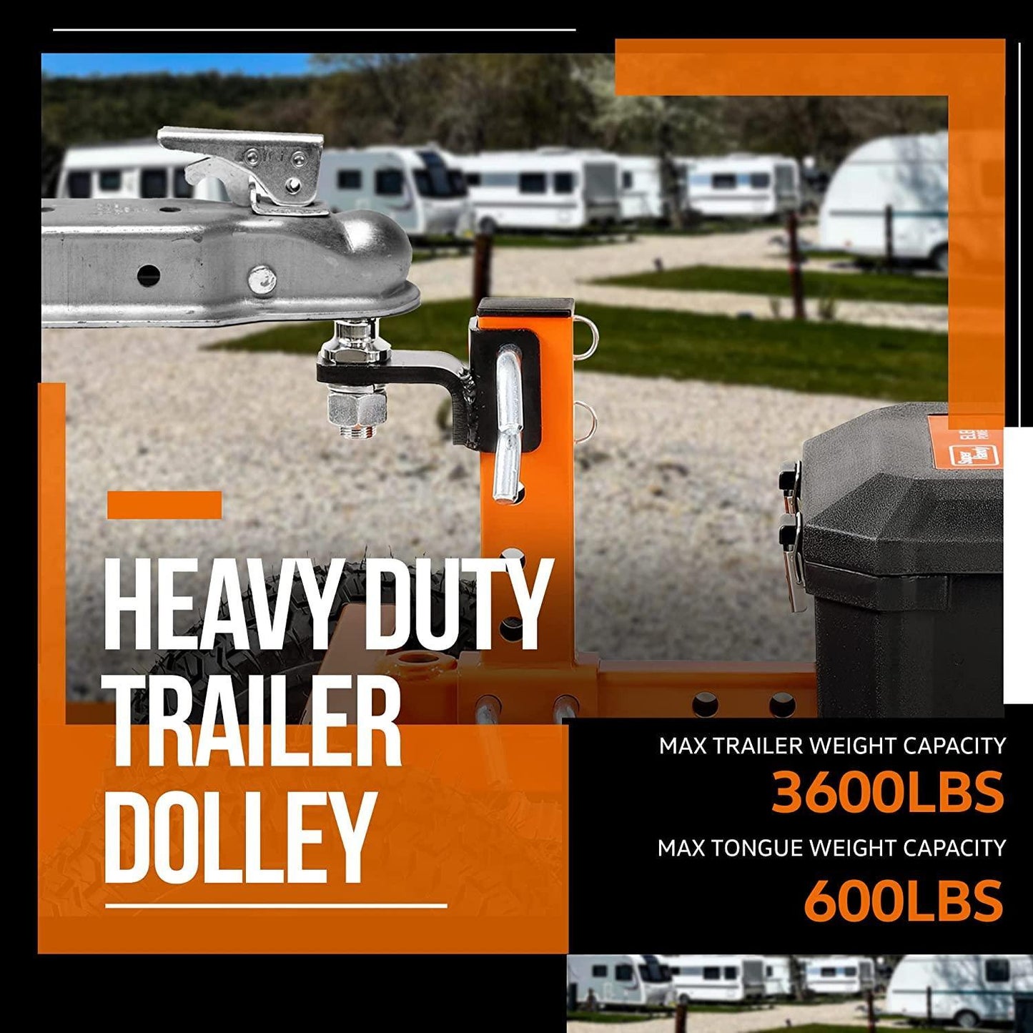 SuperHandy Super Duty Electric Trailer Dolly - 3,600 lbs Towing Capacity & 600 lbs Tongue Weight, Self-Propelled Trailer Mover for Heavy Loads Trailer Dolly